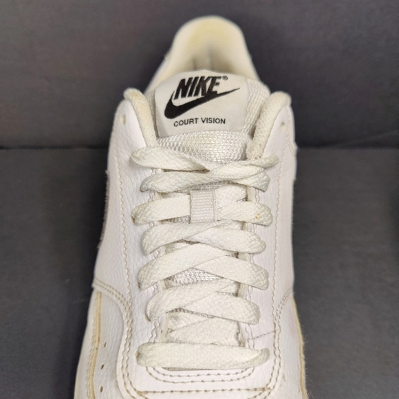 Nike Court Vision White Black Basketball Leather Sneakers Women's Shoes Size 9 - Picture 4 of 9